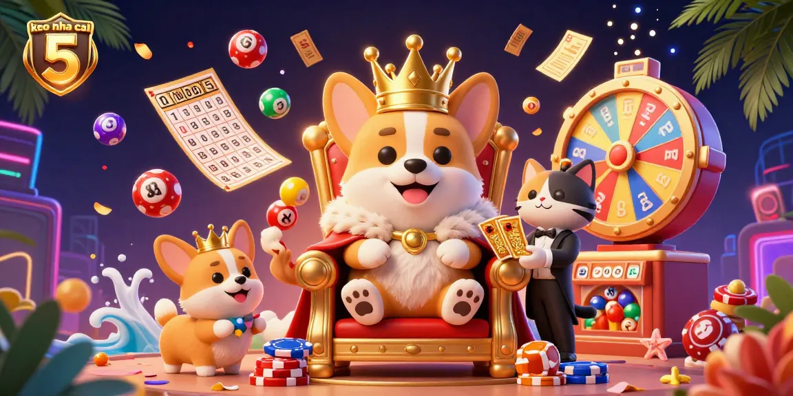 Bet on keo nha cai 5 with excitement depicted through vibrant casino elements and characters.