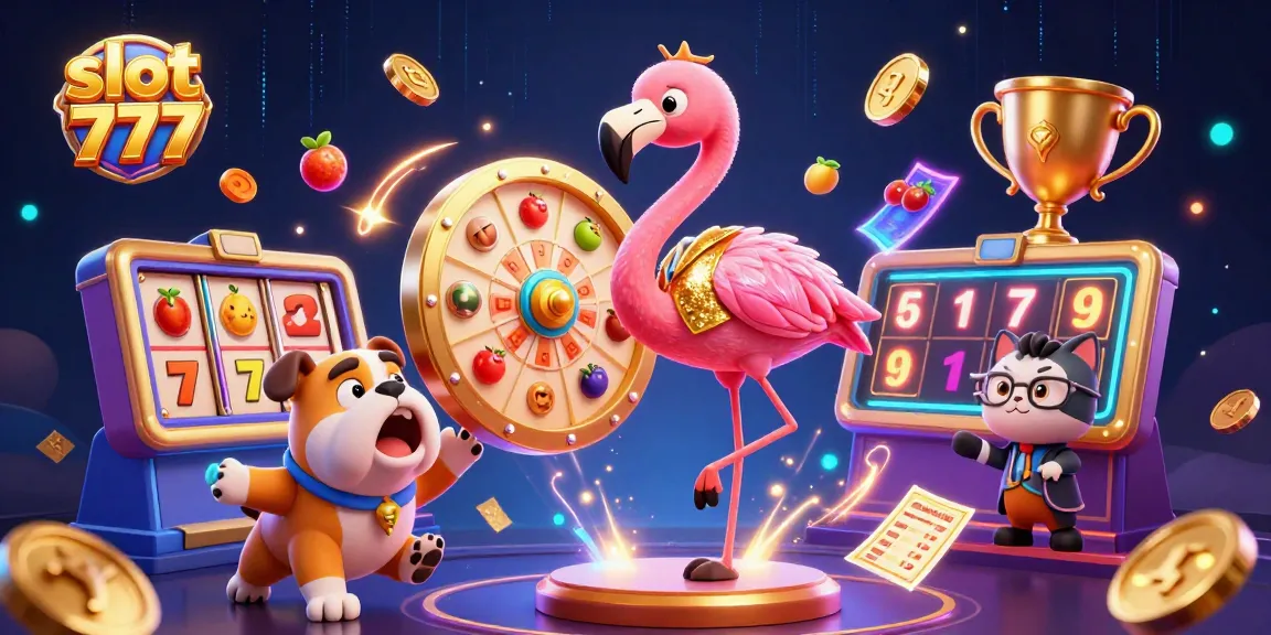 Engage in thrilling slot 777 action with our vibrant 3D illustration of game dynamics and prizes.